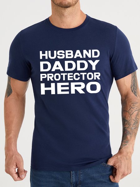 

Lilicloth X Hynek Rajtr Husband Daddy Protector Hero Men's T-Shirt, Purplish blue, T-shirts