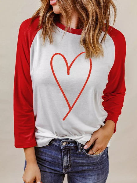 

Cotton-Blend Geometric Loose Casual T-Shirt, Multicolor, T-Shirts