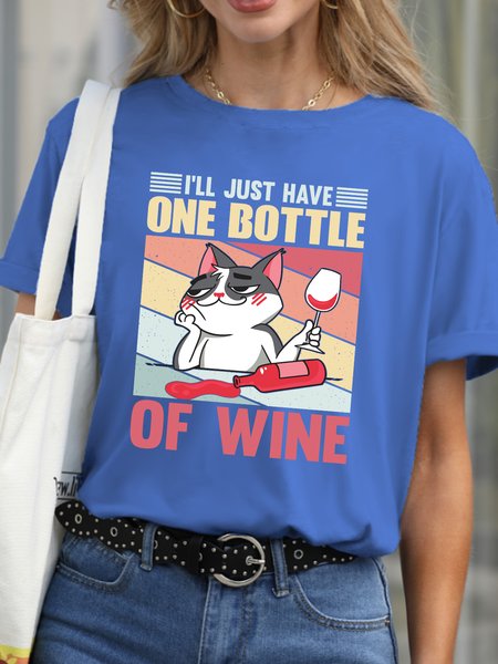 

Lilicloth X Jessanjony I‘ll Just Have One Bottle Of Wine Women's T-Shirt, Blue, T-shirts