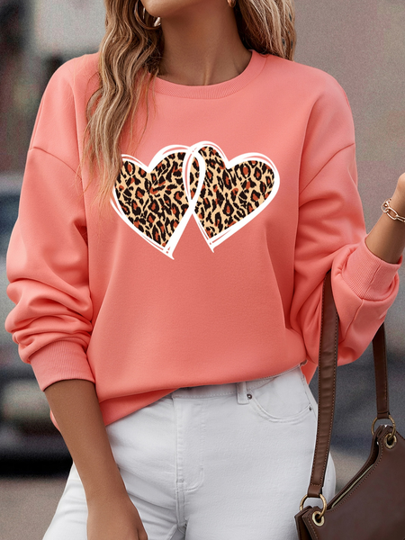 

Casual Heart/Cordate Crew Neck Regular Fit Sweatshirt, Pink, Sweatshirts & Hoodies