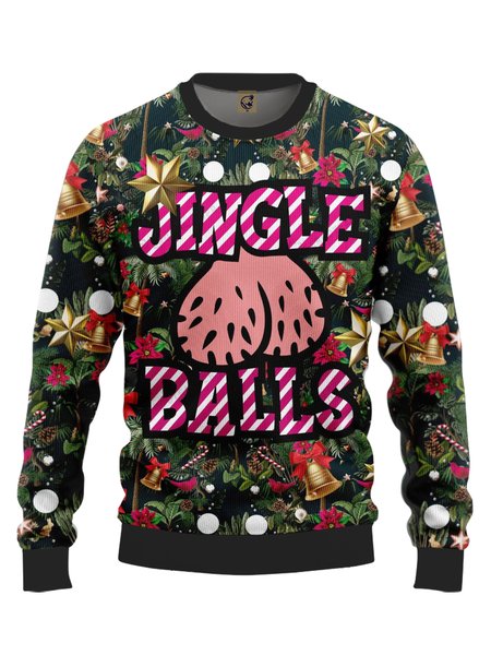 

Ugly Jingle Balls Crew Neck Sweatshirt, Green, Hoodies&Sweatshirts