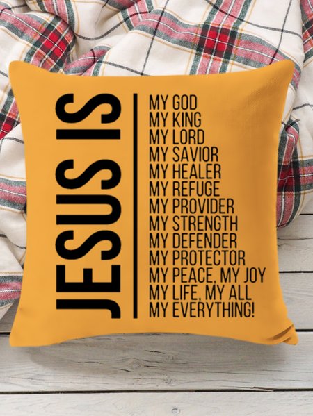 

18*18 Jesus is my god Backrest Cushion Pillow Covers Decorations For Home, Yellow, Pillow Covers