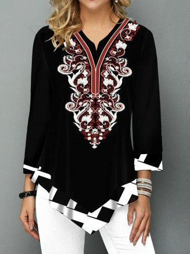 

Boho Regular Fit Top, Multicolor, Tunics