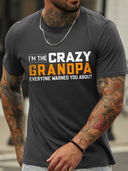

Lilicloth X Abu I'm The Crazy Grandpa Everyone Warned You About Men's T-Shirt, Deep gray, T-shirts