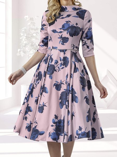 

Regular Fit Others Vintage Floral Dress, Pink, Dresses
