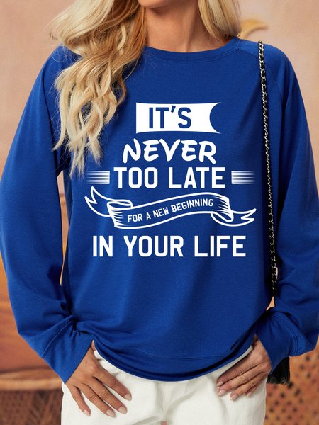 

Lilicloth X Y It's Never Too Late For A New Begining In Your Life Women's Sweatshirt, Deep blue, Hoodies&Sweatshirts