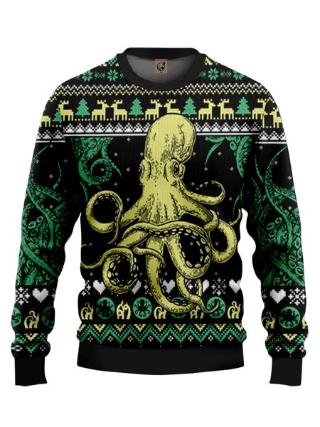 

Ugly Octopus Crew Neck Sweatshirt, Black, Hoodies&Sweatshirts