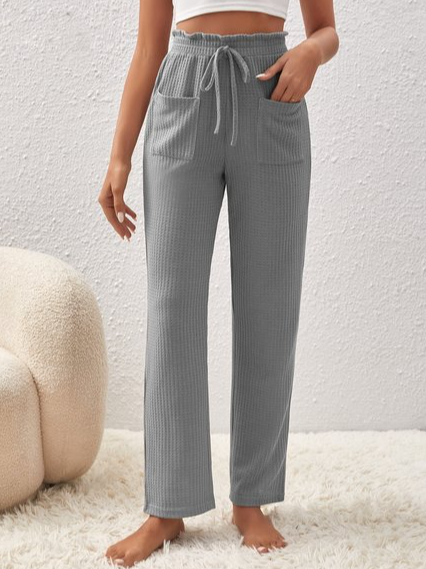 

Plain Casual Casual Pants, Gray, Pants