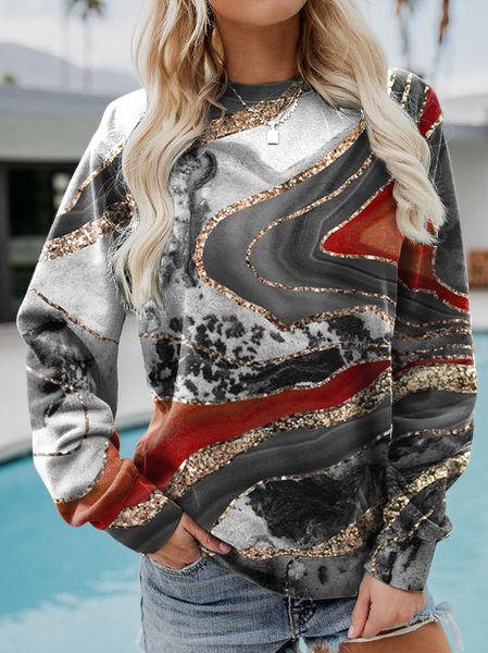 

Loose Abstract Casual Sweatshirt, Multicolor, Sweatshirts & Hoodies