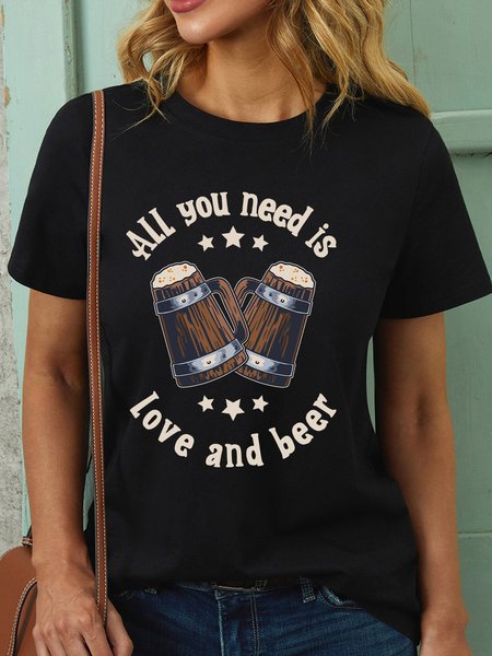 

Lilicloth X Jessanjony All You Need Is Love And Beer Women's T-Shirt, Black, T-shirts