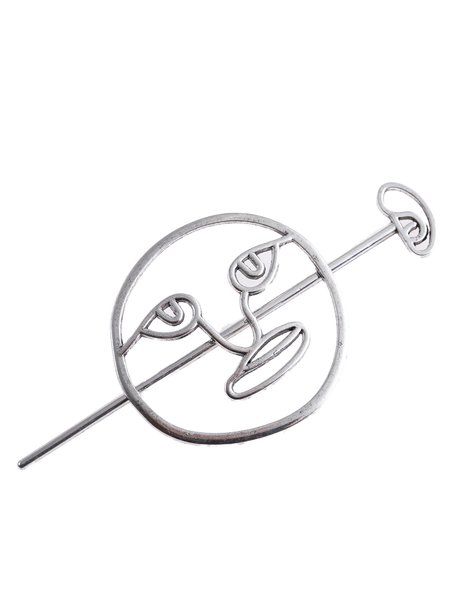 Bohemian Retro Abstract Hairpin Hair Clips Headwear, Silver, Women Hair Accessories