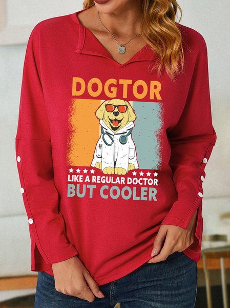 

Lilicloth X Jessanjony Dogtor Like A Regular Doctor But Cooler Women's Sweatshirt, Red, Hoodies&Sweatshirts