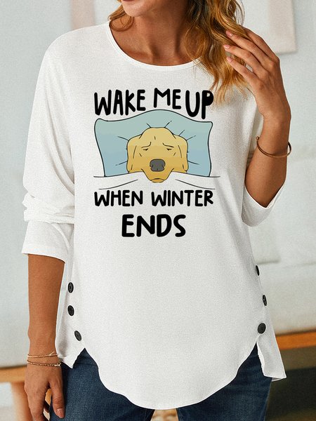 

Lilicloth X Manikvskhan Wake Me Up When Winter Ends Women's Long Sleeve T-Shirt, White, Long sleeves