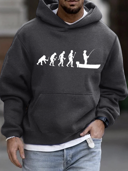 

Fishing Lovers Gift Evolution Of Fishing Men's Hoodie, Gray, Hoodies&Sweatshirts