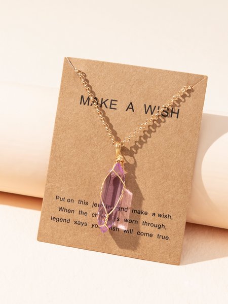 

Casual Natural Purple Crystal Irregular Shape Necklace Bohemian Ethnic Jewelry Everyday Versatile, Necklaces