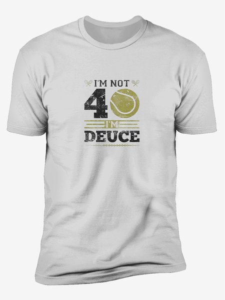 

Tennis Crew Neck Casual T-Shirt, White, Men's t-shirts