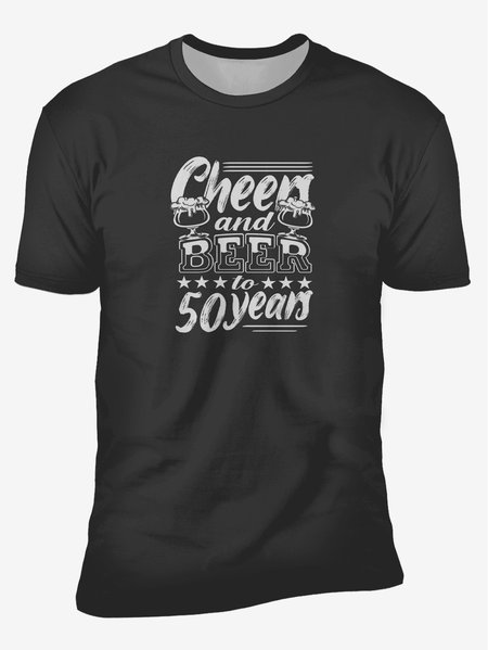

Cheers Round Neck Casual T-Shirt, Black, Men's t-shirts
