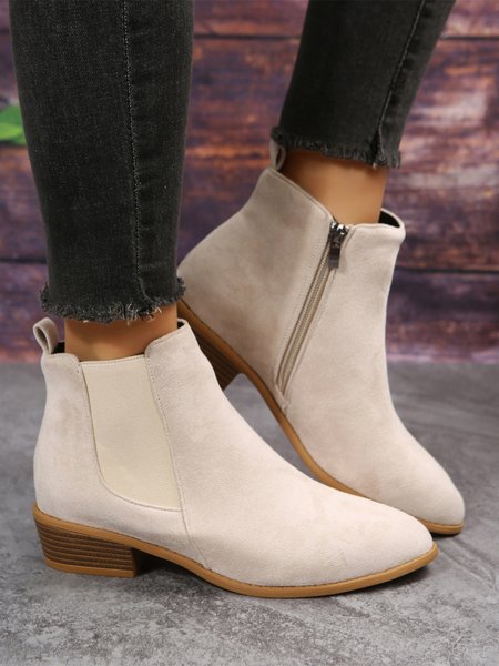 

Vintage Plus Size Side Zip Chelsea Boots, Beige, Boots