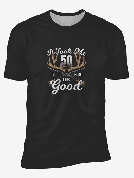 

Letters Crew Neck Casual T-Shirt, Black, Men's t-shirts