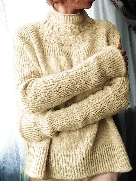 

Knitted Crew Neck Plain Basic Sweater, Yellow, Sweaters & Cardigans