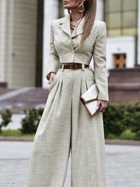 

Long sleeve Elegant Regular Fit Lapel Collar Jacket, Apricot, Jackets
