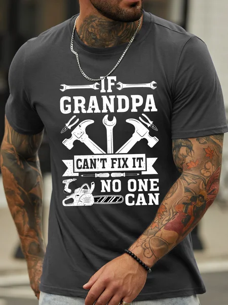 

Lilicloth X Manikvskhan If Grandpa Can't Fix It No One Can Men's T-Shirt, Deep gray, T-shirts