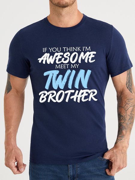 

Lilicloth X Abu If You Think I'm Awesome Meet My Twin Brother Women's T-Shirt, Purplish blue, T-shirts