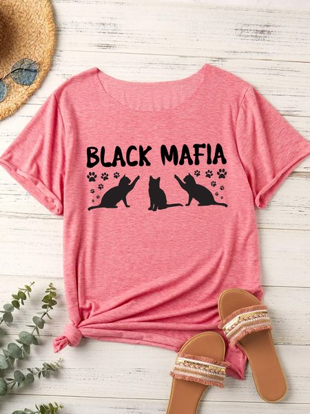 

Lilicloth X Jessanjony Black Cat Lover Gift Black Mafia Women's T-Shirt, Red, T-shirts