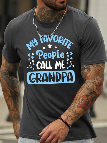 

Lilicloth X Jessanjony My Favorite People Call Me Grandpa Men's T-Shirt, Deep gray, T-shirts