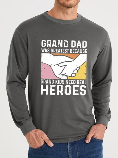 

Lilicloth X Manikvskhan Grandpa Gift Grand Dad Was Greatest Because Grand Kids Need Real Heroes Men's Sweatshirt, Gray, Hoodies&Sweatshirts