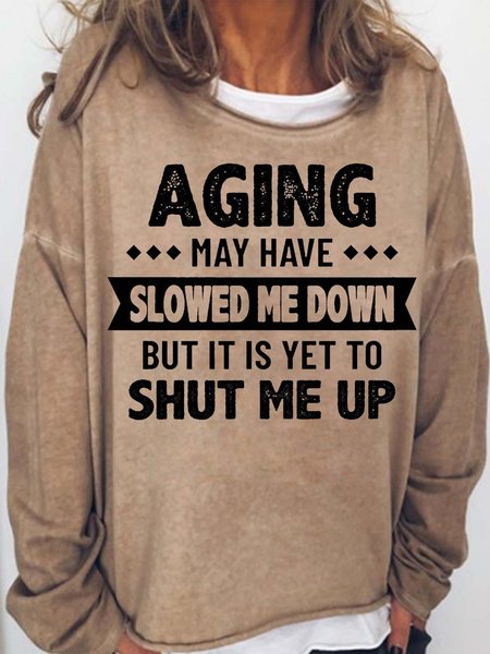 

Women's Funny Casual Age Letters Sweatshirt, Light brown, Hoodies&Sweatshirts