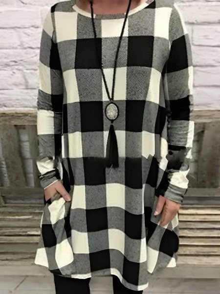 

Casual Loose Knitted Dress, Gray, Mini Dresses