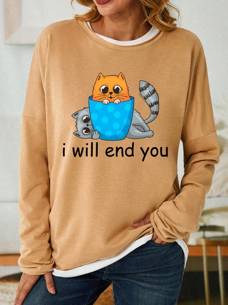 

Lilicloth X Manikvskhan Cat I Will End You Women's Sweatshirt, Light brown, Hoodies&Sweatshirts