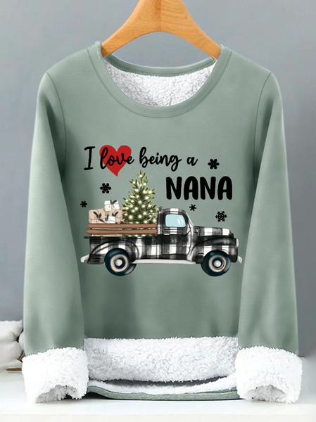 

Nana Gift I Love Being A Nana Women‘s Warmth Fleece Sweatshirt, Green, Hoodies&Sweatshirts