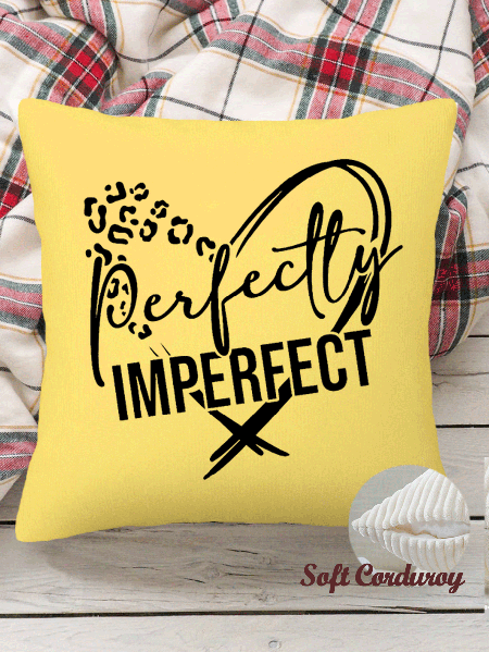 

18*18 Throw Pillow Covers, Perfectly imperfect Leopard Cheetah Print Soft Corduroy Cushion Pillowcase Case for Living Room Bed Sofa Car Home Decoration, Yellow, Pillow Covers