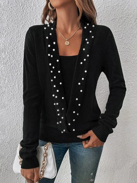 

Urban Regular Fit Beaded Others Sweater, Black, Sweaters & Cardigans