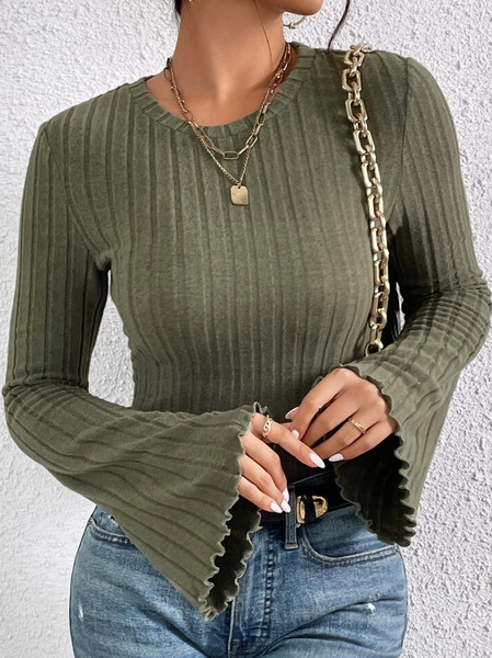 

Plain Regular Fit Casual Crew Neck T-Shirt, Darkgreen, T-Shirts