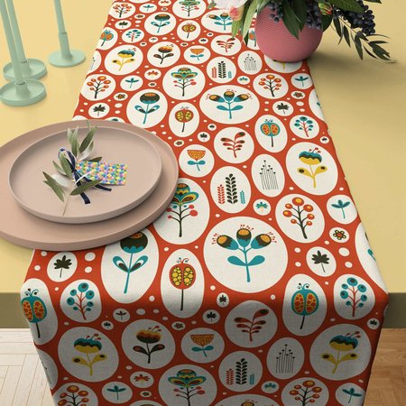 

13*72 Table Cloth Floral Art Table Tarps Party Decorations, Color4, Tablecloth