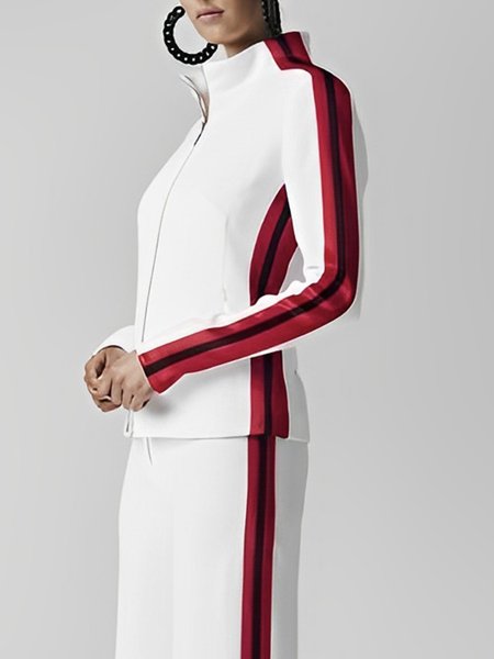 

Urban Color Block Long Sleeve Blouse, White, Blouses and Shirts