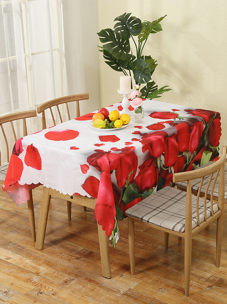 

59*71 Table Cloth Valentine's Day Table Tarps Party Decorations, Red, Tablecloth