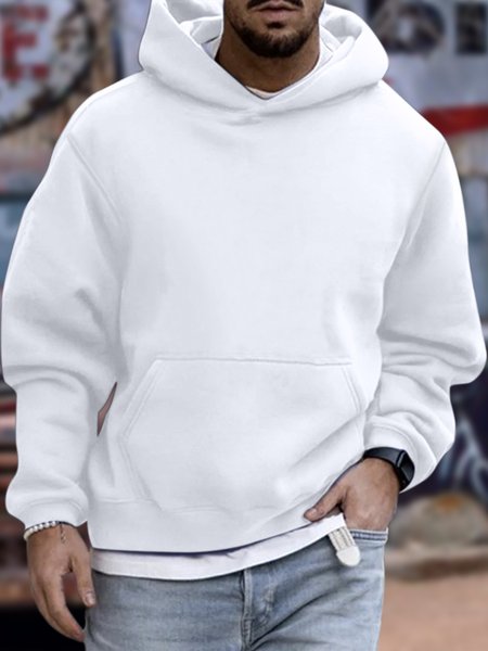 

Men's Hoodie Text Letters Loose Casual Sweatshirt, White, Hoodies&Sweatshirts