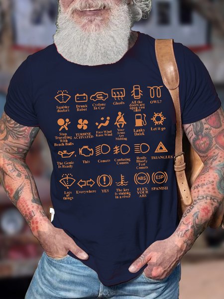 

Men's An Introduction To Car Parts For Car Enthusiasts Funny Graphic Print Text Letters Casual Cotton T-Shirt, Purplish blue, T-shirts