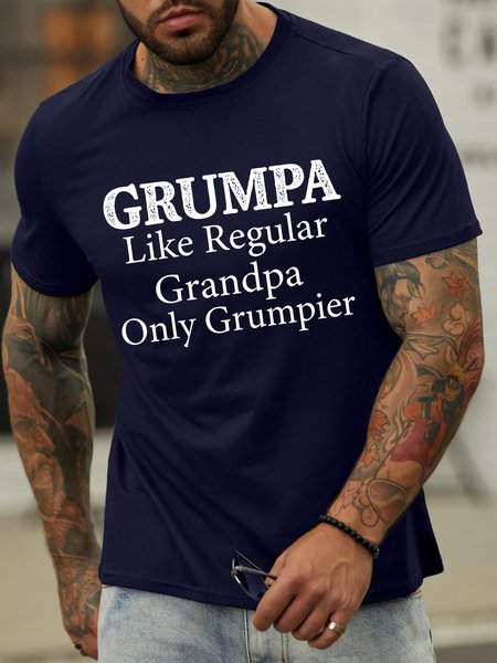

Lilicloth X Manikvskhan Funny Grandpa Gift Grumpa Men's T-Shirt, Purplish blue, T-shirts