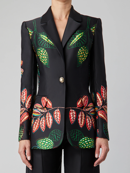 

Loose Plants Lapel Collar Long sleeve Urban Blazer, Black, Blazers