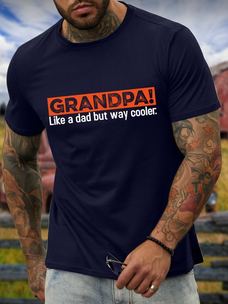 

Lilicloth X Abu Grandpa Like A Dad But Way Cooler Men's T-Shirt, Purplish blue, T-shirts