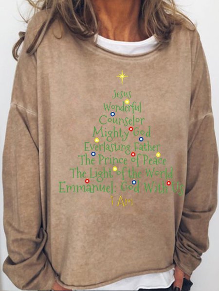 Women's Christmas Jesus Sweatshirt, Light brown, Hoodies&Sweatshirts