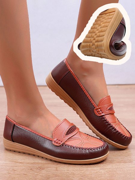 

Vintage Panel Soft Comfort Flats Loafers, Brown, Flats