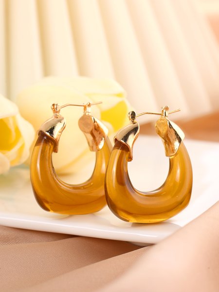 

Fashion Gold Crystal Earrings Party Daily Commuting Jewelry, Brown, Earrings