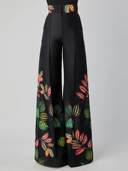 

Plants Loose Urban Fashion Long Pants, Black, Pants