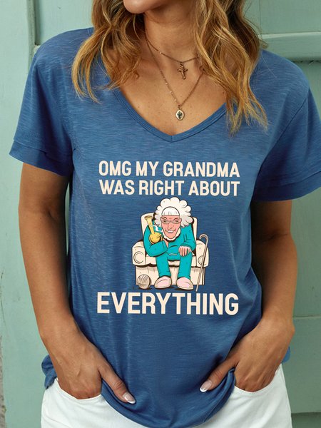 

Lilicloth X Manikvskhan My Grandma Was Right About Everything Women's T-Shirt, Blue, T-shirts